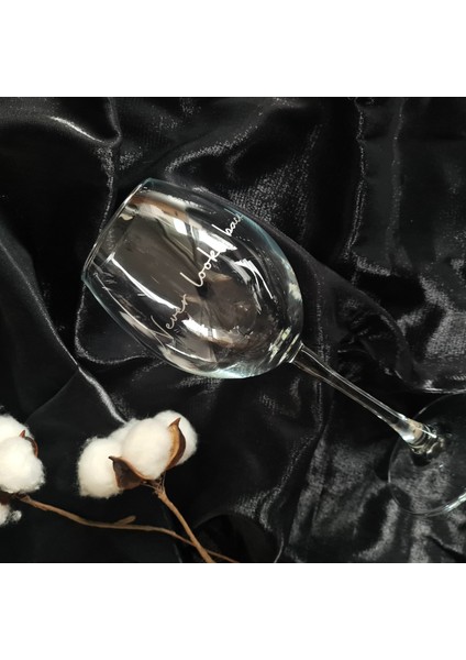 Silver Never Look Back / Yazılı Paşabahçe Şarap Kadehi - 615 cc