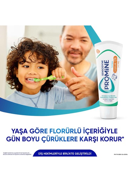 Promine 3-5 Yaş Çürüklere Karşı Koruyan Çocuk Diş Macunu 50 ml+TIMSAHLI Yumuşak Diş Fırçası