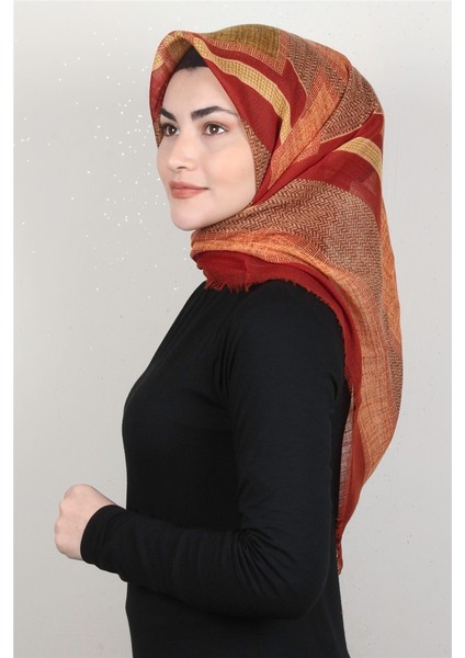 Pamuklu Trend Eşarp 9925-6 Kiremit