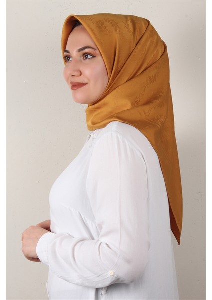 Jakarlı Ipeksi Eşarp 3089-10 Camel