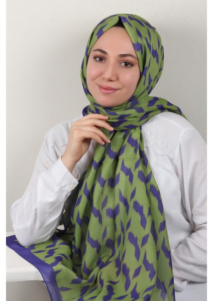 Soft Touch Şal 2776-24 Mor-Yeşil