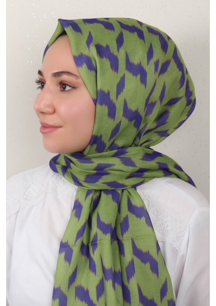 Soft Touch Şal 2776-24 Mor-Yeşil