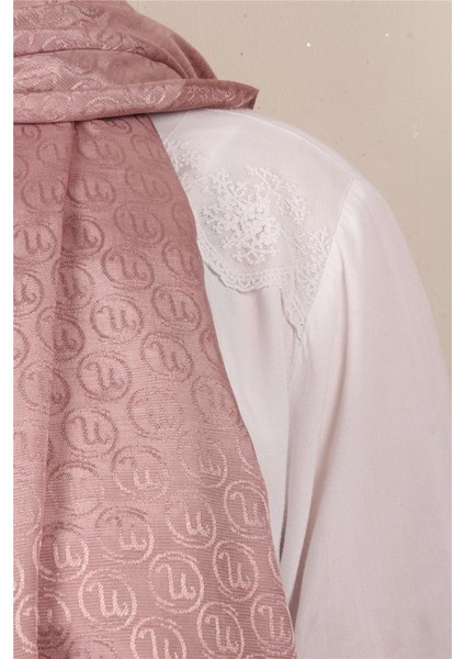 Monogram Şal 145-48 Koyu Pudra