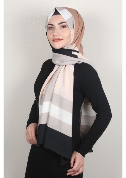 Medine Desenli Şal 1805-6 Ekose Nude