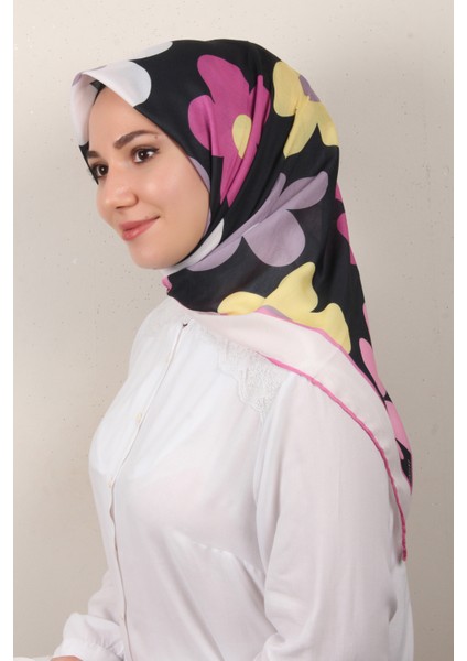Gloria Eşarp 3086-2 Siyah-Pembe