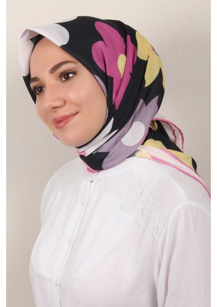 Gloria Eşarp 3086-2 Siyah-Pembe
