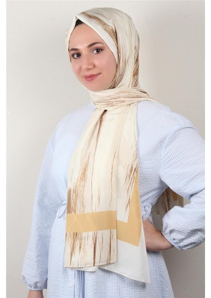 Jakarlı Icon Şal 3104-9 Krem
