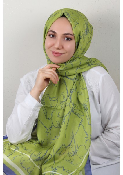 Soft Touch Şal 2777-1 Mor-Yeşil