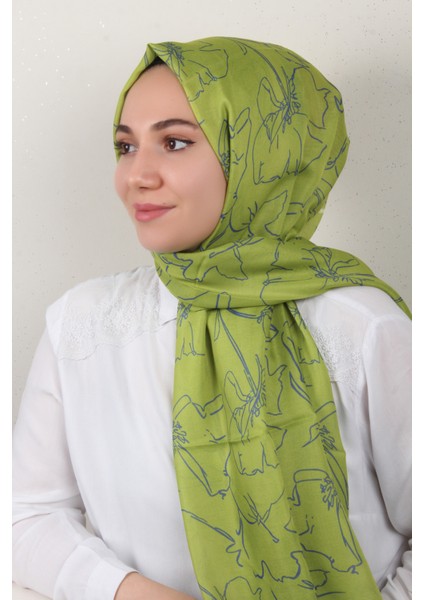 Soft Touch Şal 2777-1 Mor-Yeşil