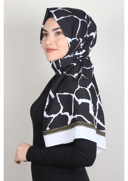 Medine Desenli Şal 1826-13 Siyah-Beyaz