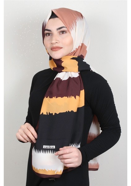 Medine Desenli Şal 1809-7 Bordo-Sarı