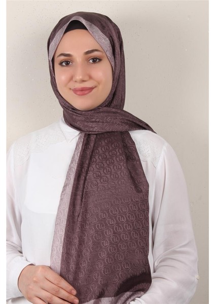 Monogram Şal 145-49 Patlıcan Moru