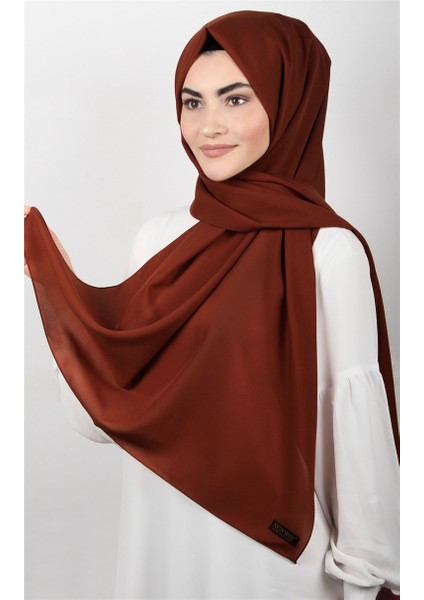 Şifon Şal Düz Renk 1293-42 Koyu Kiremit