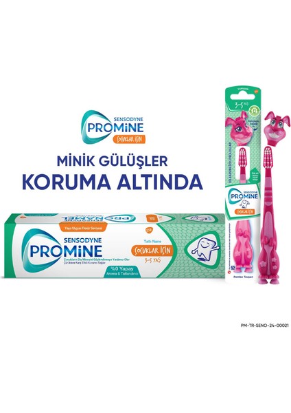 Promine 3-5 Yaş Çürüklere Karşı Koruyan Çocuk Diş Macunu 50 ml+TAVŞANLI Yumuşak Diş Fırçası