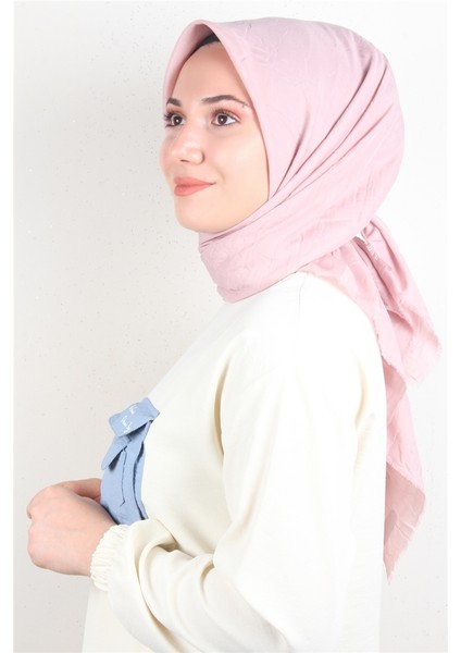 Bambu Kraşlı Eşarp 3081-6 Pudra