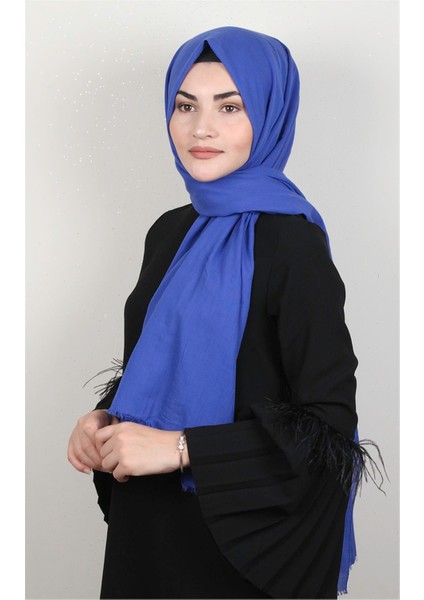 Pamuklu Düz Şal 2803-18 Saks