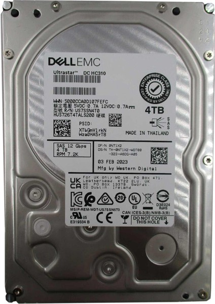 EMC HC310 3.5" 4TB SAS 7200Rpm SATA Harddisk