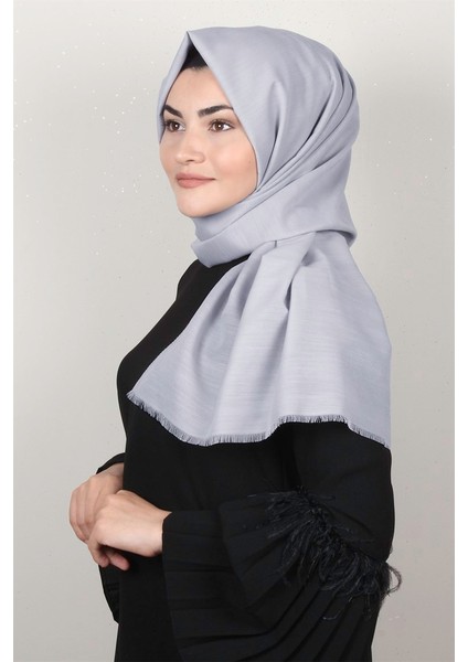 Pamuklu Ağaç Kabuğu Şal 1654-13 Gümüş