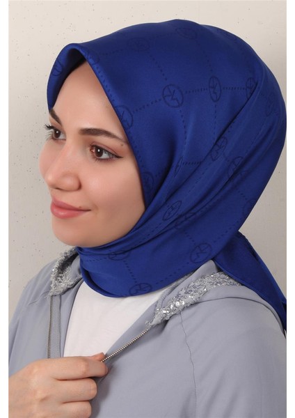 Modakaşmir Ipeksi Jakar Eşarp 5357-4 Saks Mavisi