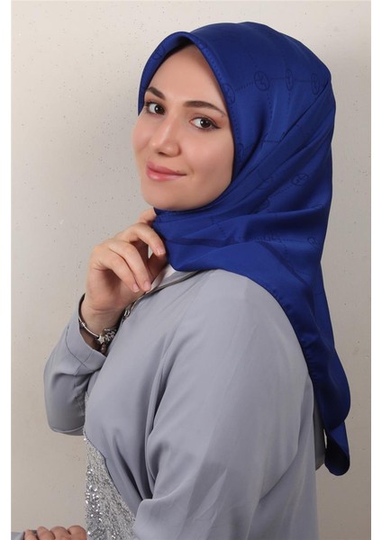 Modakaşmir Ipeksi Jakar Eşarp 5357-4 Saks Mavisi
