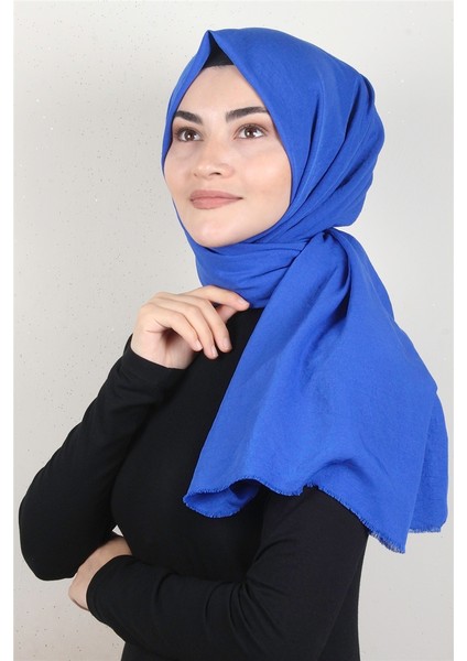 Relax Kraşlı Şal 2721-18 Saks Mavisi