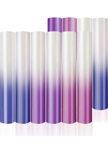 Güneş Rengi Değişen Puf Vinil Isı Transferi - 10 Adet 12X10 Inç 3D Puf Htv Vinil, 3 Renk Puf Isı Transferi Vinil (Yurt Dışından)