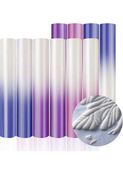 Güneş Rengi Değişen Puf Vinil Isı Transferi - 10 Adet 12X10 Inç 3D Puf Htv Vinil, 3 Renk Puf Isı Transferi Vinil (Yurt Dışından) fiyatları