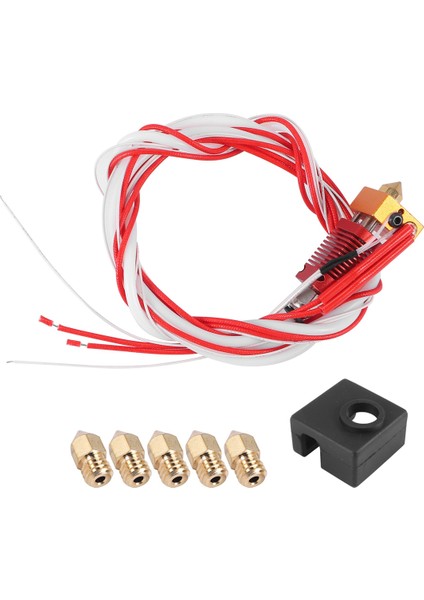 3D Yazıcı Ekstruder Montajlı Mk8 Sıcak Uç Kiti, Alüminyum Isıtma Bloğu, 1.75MM, 0.4mm Nozul ile 3/3 Pro Için (Yurt Dışından)