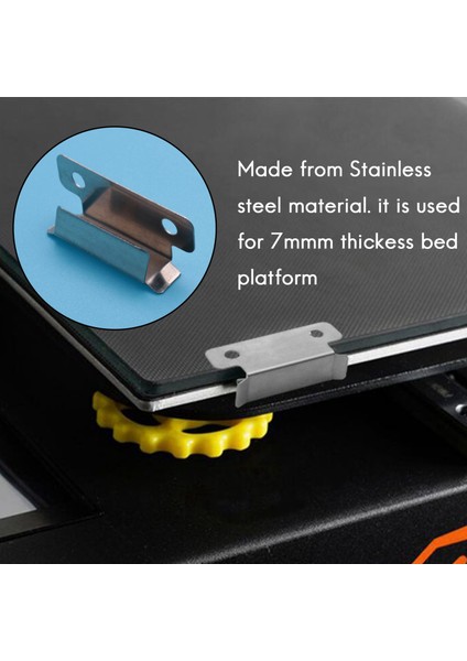 Pro Yatak Klipleri Kelepçesi 7mm 3 V2 3s 3D Yazıcı Isıtmalı Yatak Cam Yatak Platformu 10 Paket (Yurt Dışından)