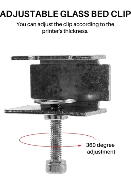 3/3 Pro/v2/3s, 5/pro, Ayarlanabilir 3D Yazıcı Klips Kelepçe Aksesuarları, 4 Adet ile Uyumlu Cam Yatak Klipsi (Yurt Dışından)