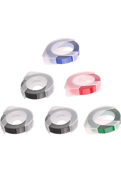 6 Rulo Kabartma Etiketleme Makinesi Bandı 3D Plastik 9mm x Kabartma Etiket Bandı Etiketleme Makinesi Için Siyah/mavi/kırmızı/yeşil Beyaz (Yurt Dışından) modelleri