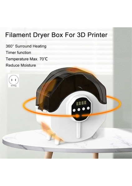 3D Yazıcı Filament Kurutma Kutusu Yükseltme Pla Abs 360° Çevre Isıtmalı Kurutma Filament Braketi, 3D Yazıcı Için Abd Fişi (Yurt Dışından)
