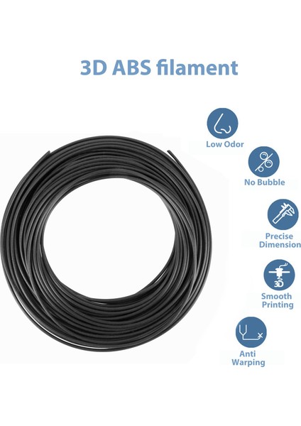 3D Karalama Kalemli Yazıcılar Için 10M Abs 3D 1.75MM Yazıcı Filamanı - Siyah (Yurt Dışından)