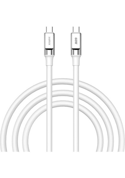 60W Usb-C Şarj ve Data Kablosu Beyaz Sc-66