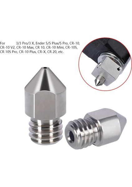 Adet 3D Yazıcı Için Yüksek Sıcaklığa Dayanıklı M6 Konu Tc4 Titanyum Alaşımlı Meme, Mk7/8 10/3/5(0.4mm) (Yurt Dışından)