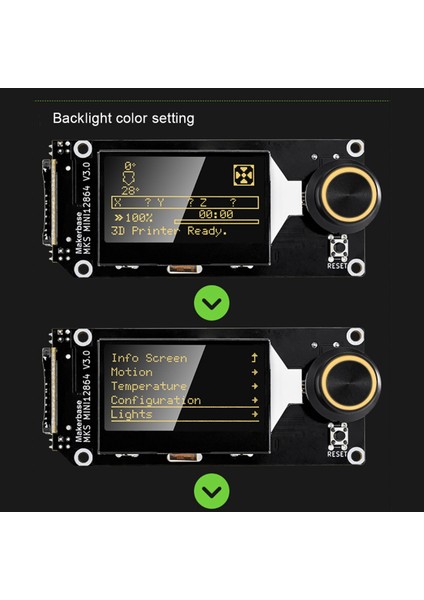 Mks MINI12864 V3 Ekleme Sd Kart Yan LCD Akıllı Ekran 3D Yazıcı Parçaları Mks Robin Nano V2/3 Genl Mini 12864 (Yurt Dışından)