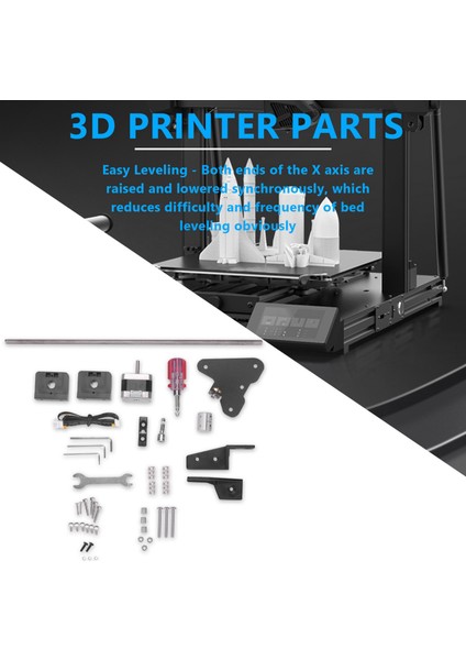 Kurşun Vidalı Step Motorlu Çift Z Ekseni Yükseltme Kiti, / V2 / Pro 3D Yazıcıya Uygun (Yurt Dışından)