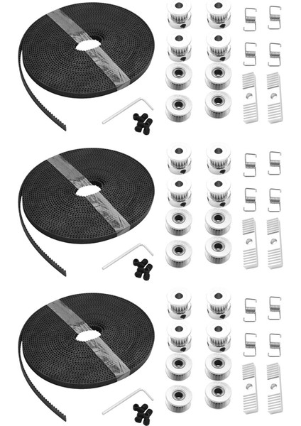 Adet 5MX6MM Gt2 Triger Kayışı + 12 Adet 20 Diş 5mm Iç Çaplı Kasnak + 12 Adet Avara + 12 Adet Gergi Yayı Burulma (Yurt Dışından)