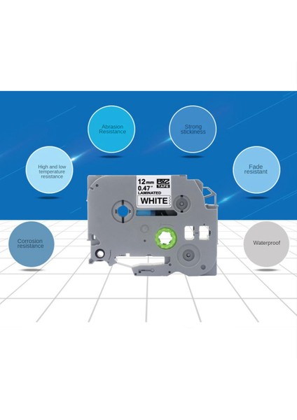 Brother Için 4 Adet 12MM Etiket Şeridi 12MM Standart Uyumlu 8m ile TZC231 (Beyaz Üzerine Siyah) (Yurt Dışından)