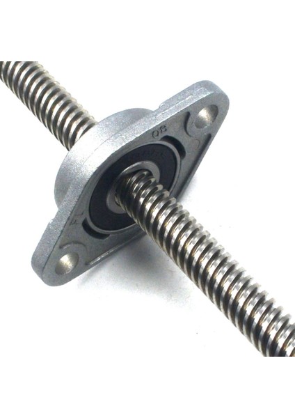 Takım 200MM Uzunluk 8mm Dia Gümüş Dikey 2mm Kurşun Vida Çubuk ve Yastık Blok Monteli Rulman T8 Kurşun Vida Kiti 3D Yazıcı Için (Yurt Dışından)