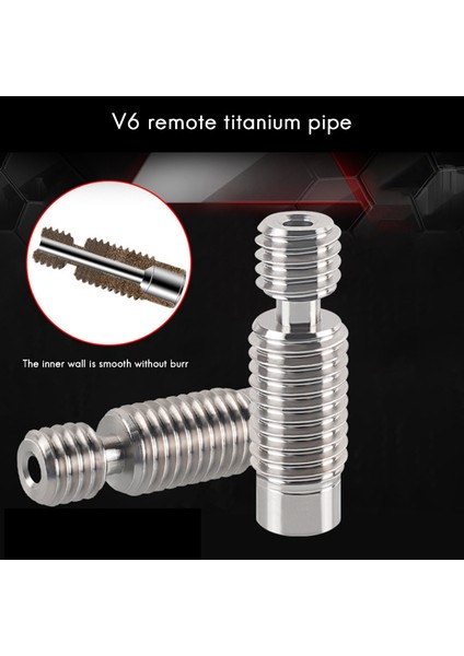 3D Yazıcı Aksesuarları Için Uygun 1.75MM Tam Metal V6 Uzaktan Tc4 Titanyum Alaşımlı Hortum (3 Adet) (Yurt Dışından)