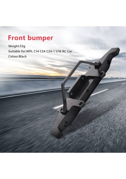 Metal Ön Tampon C14 C24 C24-1 1/16 Rc Araba Kamyon ve Paletli Yükseltme Parçaları Aksesuarları, Siyah (Yurt Dışından) fiyatları
