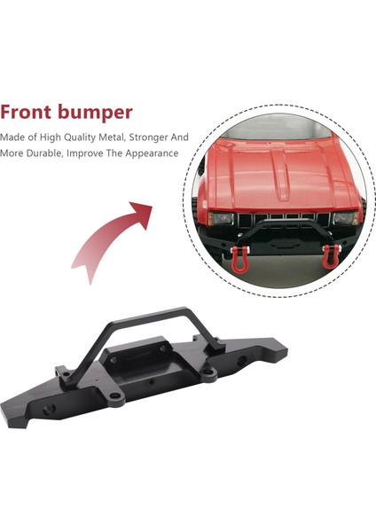 Metal Ön Tampon C14 C24 C24-1 1/16 Rc Araba Kamyon ve Paletli Yükseltme Parçaları Aksesuarları, Siyah (Yurt Dışından) fırsatları
