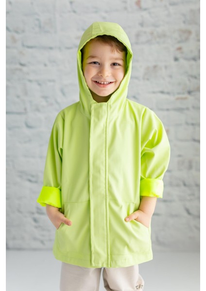 Erkek Çocuk Kapüşonlu Pamuk Astarlı Yağmurluk