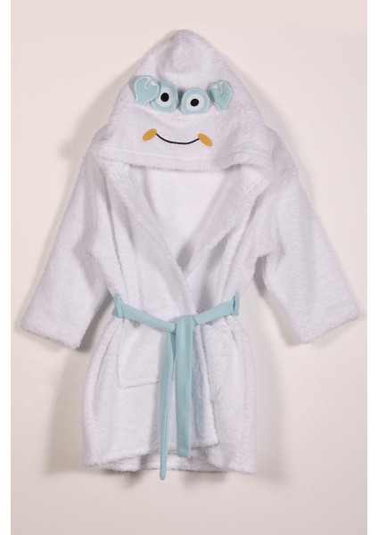 Unisex Çocuk Yengeç Nakışlı Bornoz (3-5yaş)