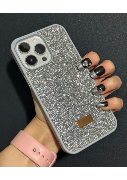 Apple iPhone 15 Plus Uyumlu Sw Ince Taşlı Elmas Işıltılı Telefon Kılıfı