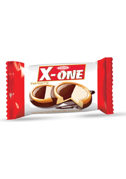 X-One Tartelette Sütlü Kakaolu Krema Dolgulu Kakao Kaplı Bisküvi 20 gr x 24 Adet Kutulu