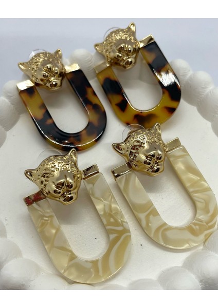 Gold Leopar Küpe