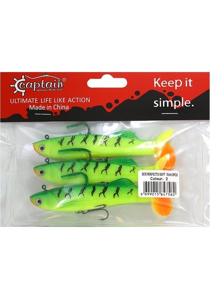 3575 Perfecto Soft 10CM 20GR Turna Silikonu 3lü Set Suni Yem Color: 2