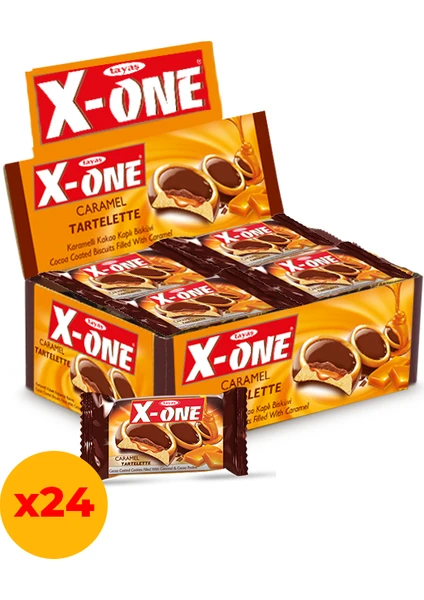 X-One Tartelette Karamelli Kakao Kaplı Bisküvi 20 gr x 24 Adet Kutulu